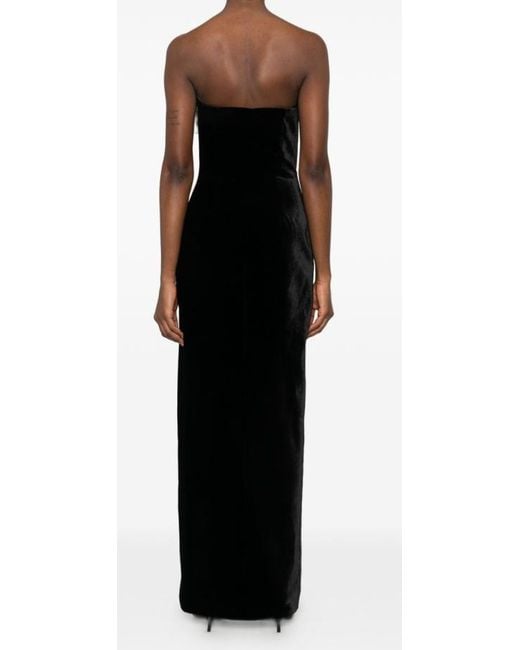 Alessandra Rich Black Bow Detail Velvet Dress