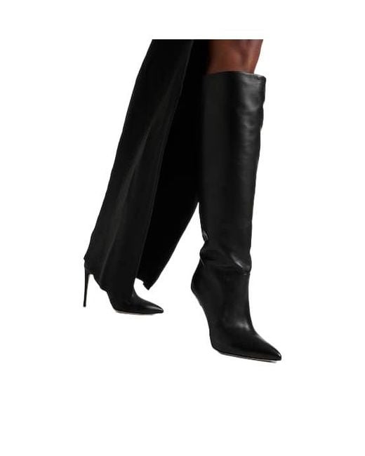 Paris Texas Black Leather Knee-High Boots