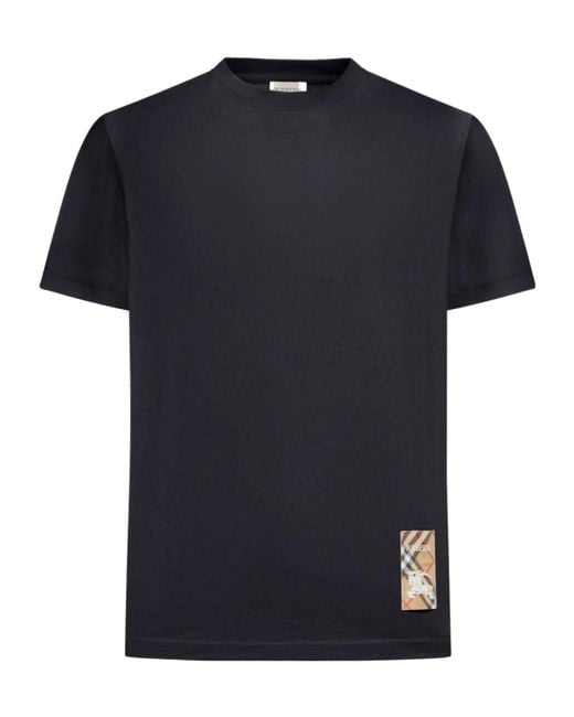 Burberry Black Logo Patch Crewneck T-Shirt for men