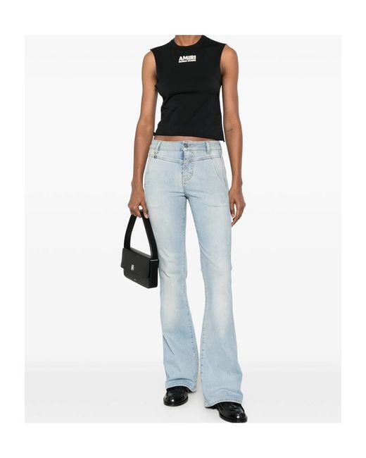 Amiri Blue High-Rise Flared Jeans