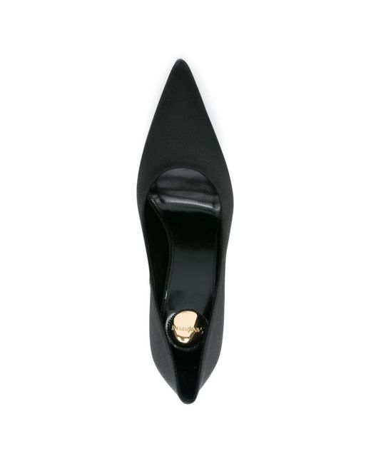 Saint Laurent Black Pointed Toe Leather Pumps