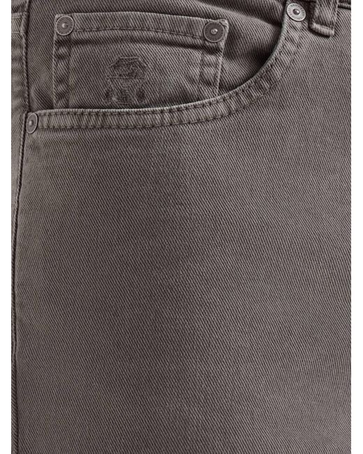Brunello Cucinelli Gray Belt Loop Jeans for men