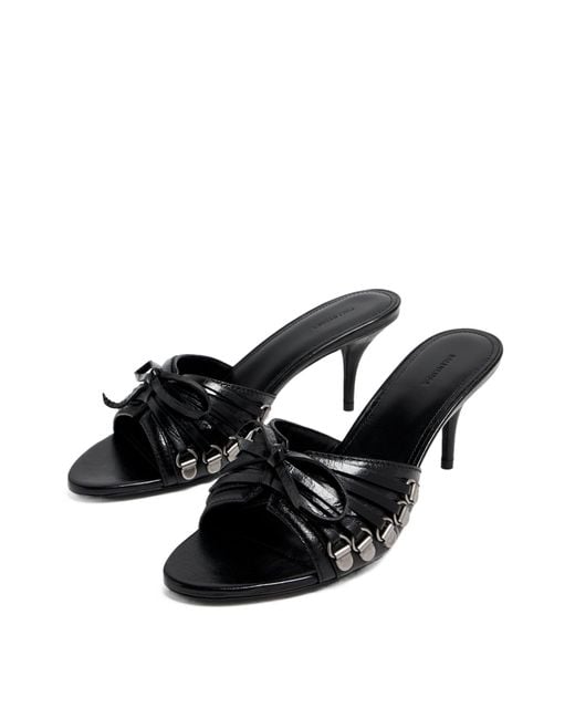 Balenciaga Black Cagole Heeled Sandals
