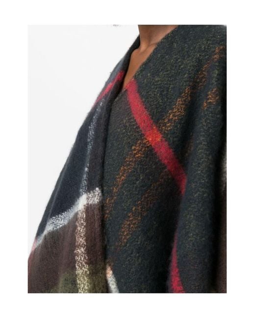 Barbour Multicolor Checked V-Neck Cape