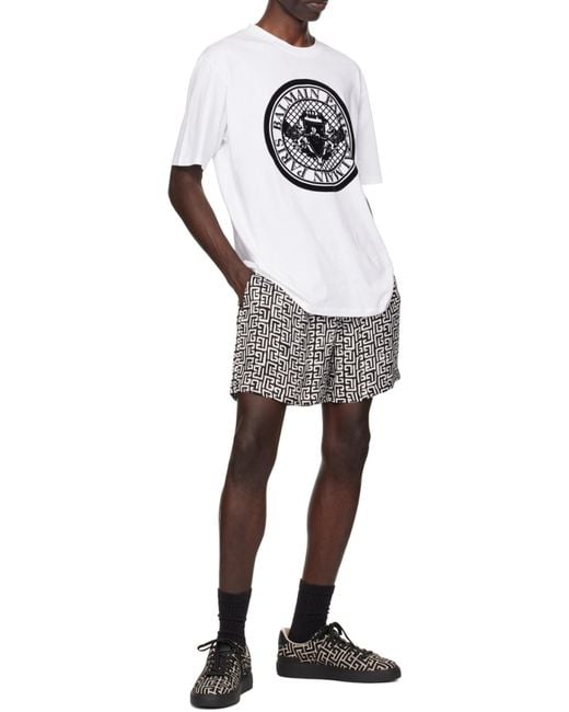 Balmain White Coin T-Shirt for men