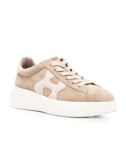Hogan Pink Logo-Patch Platform Sneakers