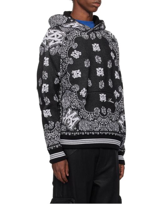 Amiri Black Bandana Hoodie for men