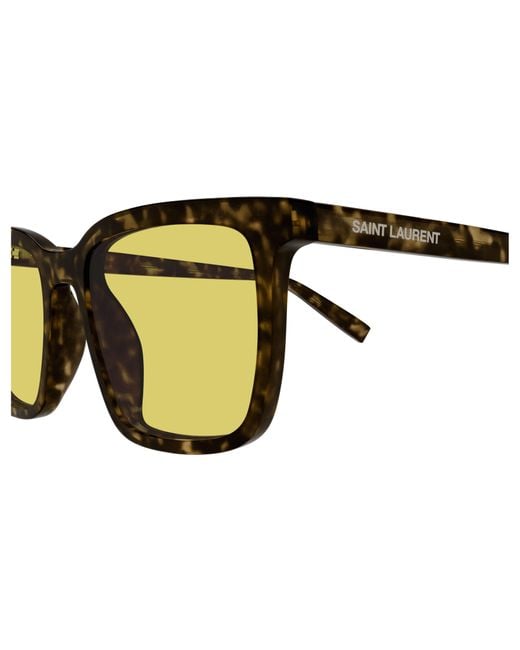 Saint Laurent Yellow Sl 500 Rectangular Sunglasses for men