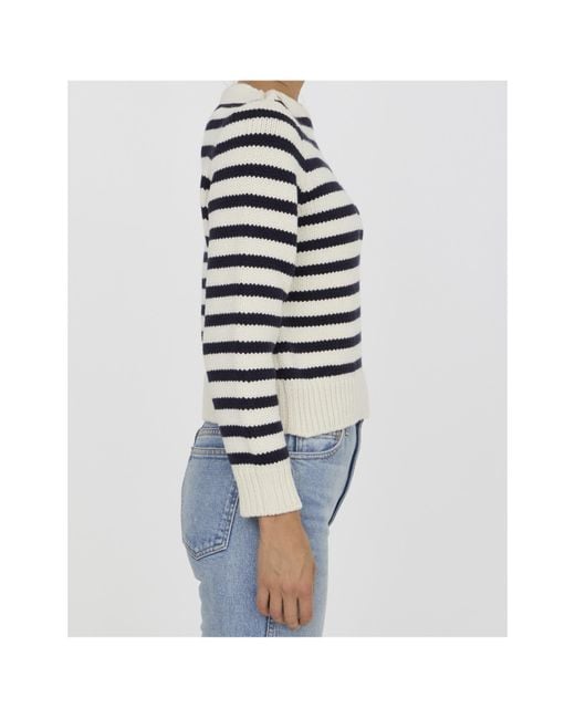 Céline Blue Boat Neck Marinière Sweater