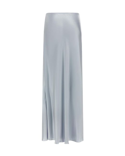 Fabiana Filippi Blue Satin Midi Skirt
