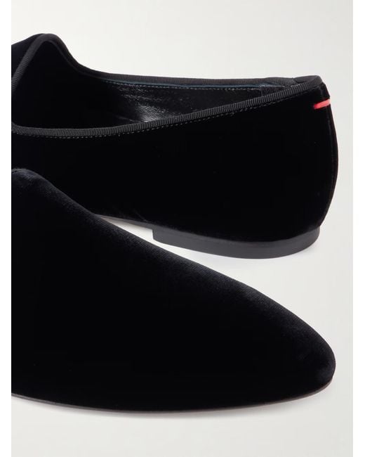 Aeyde Black Solid Velvet Loafers