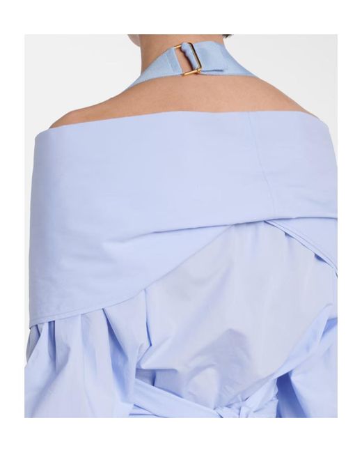 Patou Blue Logo Detail Blouse