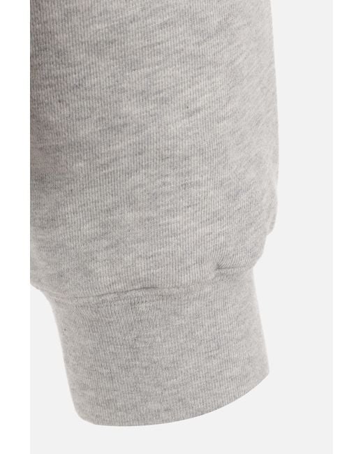 Palm Angels Gray Logo Embroidered Hoodie for men