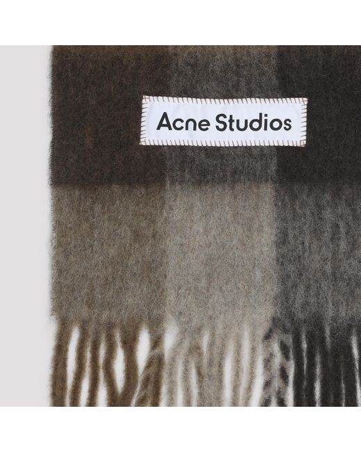 Acne Multicolor Checked Fringed Scarf for men