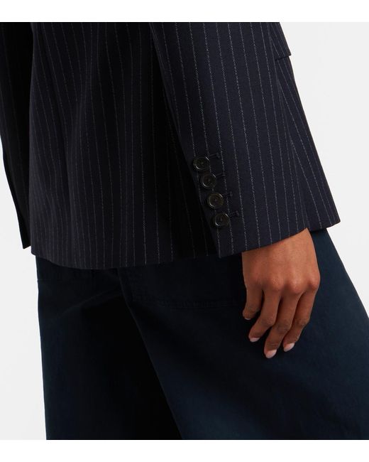 Nili Lotan Blue Pinstripe Wool Jacket