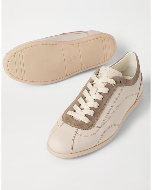 Brunello Cucinelli Pink Panelled Low-Top Sneakers for men