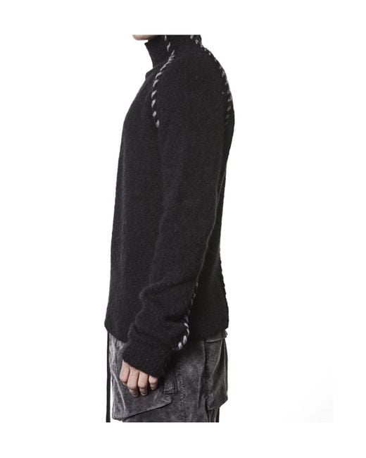 Thom Krom Black High-Neck Long-Sleeve Sweater for men