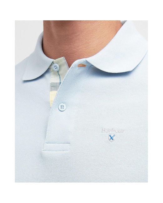 Barbour Blue Logo Embroidered Polo Shirt for men