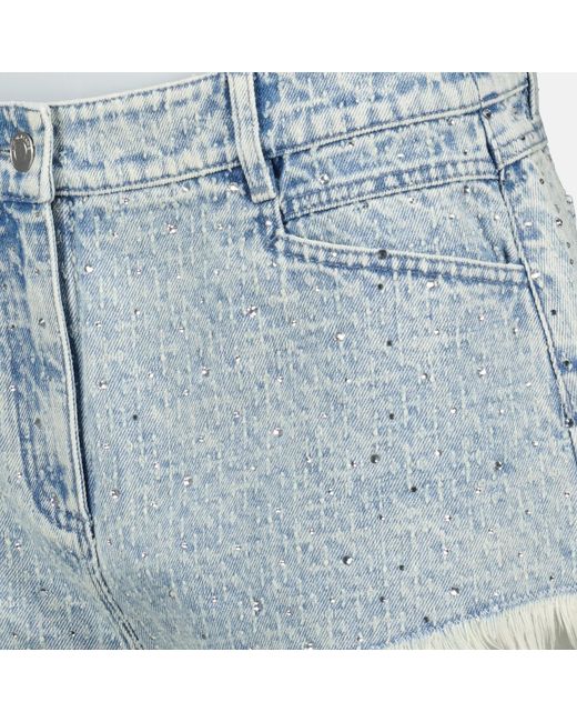 IRO Blue Belt-Loop Denim Shorts