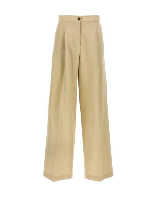Yves Salomon Natural Pleated Front Casual Pants