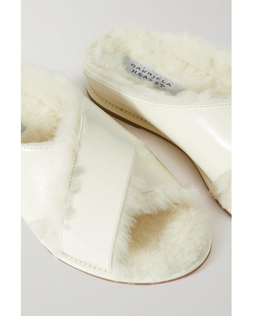 Gabriela Hearst White Ellington Open-Toe Slippers