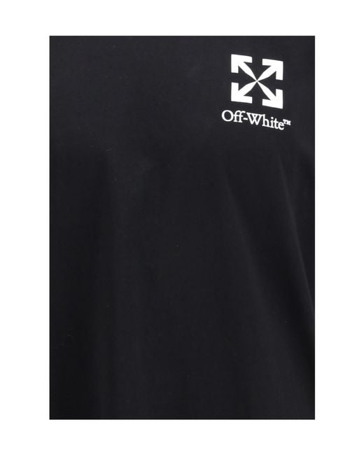 Off-White c/o Virgil Abloh Black Logo Printed Crewneck T-Shirt for men