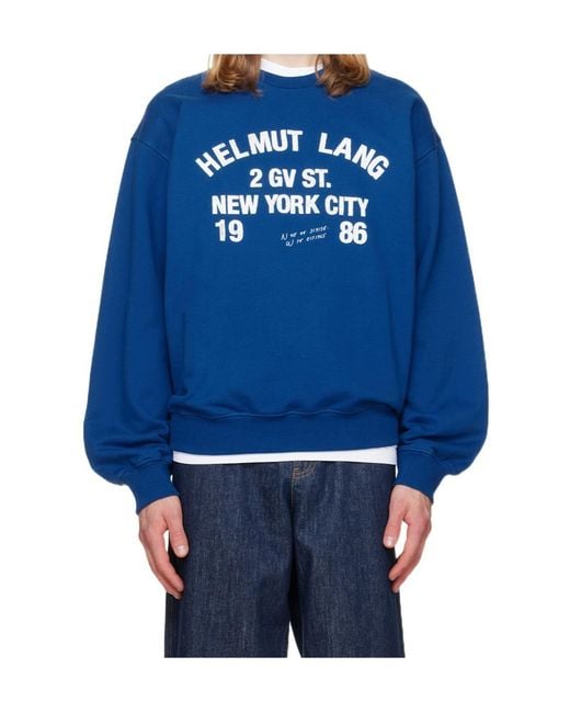 Helmut Lang Blue Long-Sleeved Knitwear for men