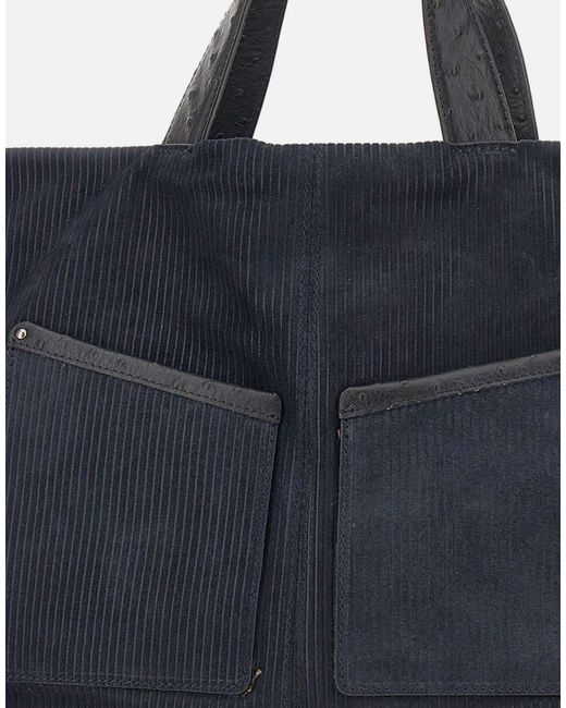 Gianni Chiarini Blue Scilla Ribbed Tote Bag