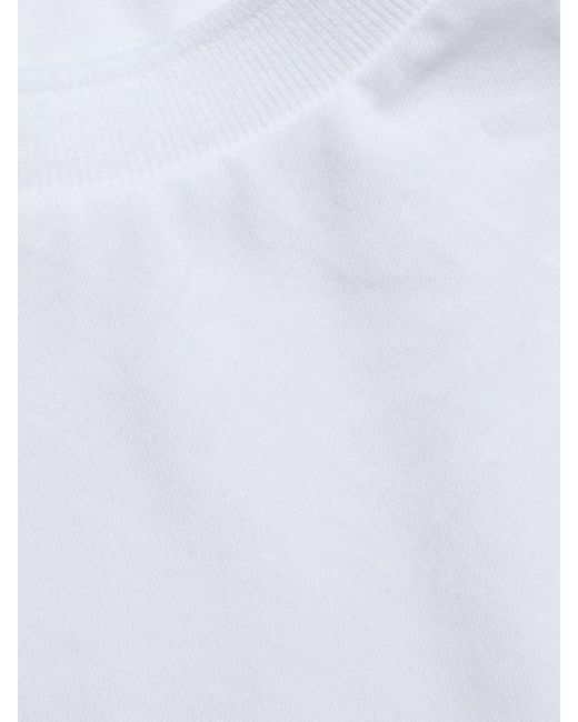 Thom Browne White Logo Patch Crewneck T-Shirt