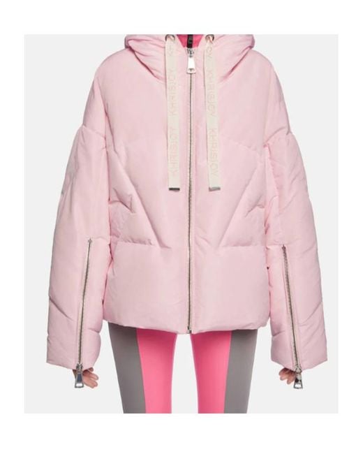 Khrisjoy Pink Oversized Hooded Down Jacket
