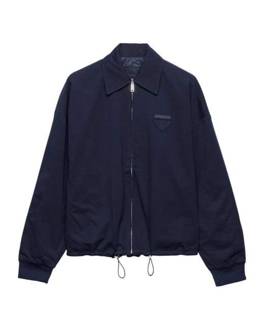 Prada Blue Reversible Jersey Blouson Jacket