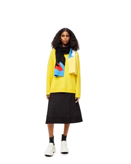 Loewe Blue Colour-Block Knitted Scarf