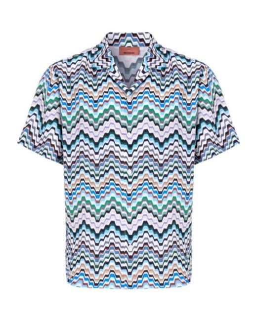 Missoni Blue Zigzag Shirt for men
