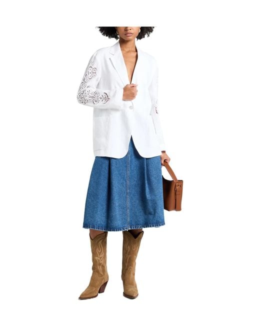 Max Mara White Linen Blazer