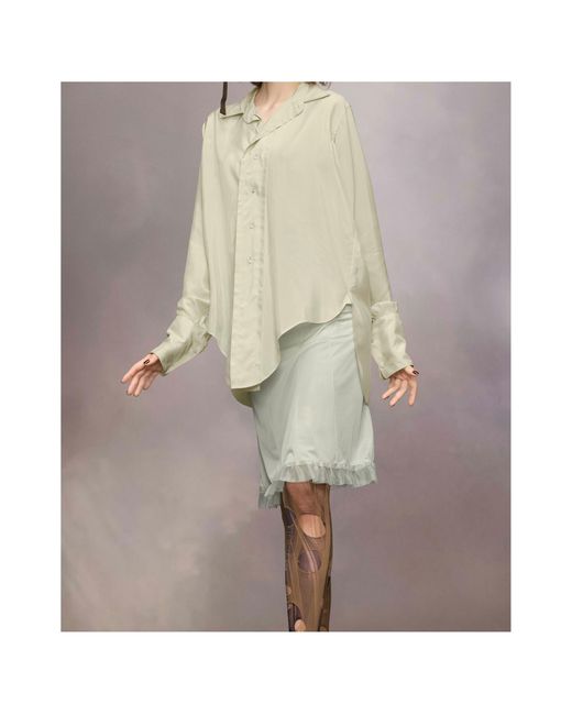 Maison Margiela White Buttoned Long-Sleeved Shirt