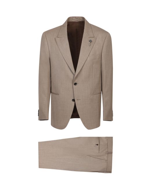 Lardini Natural Single Breasted Two-Piece Suit for men