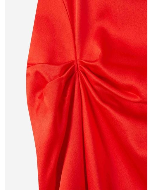 Victoria Beckham Red Short-Sleeved Dress