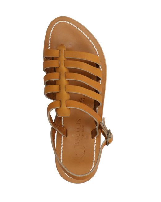 K. Jacques Brown Homere Leather Ankle-Strap Sandals