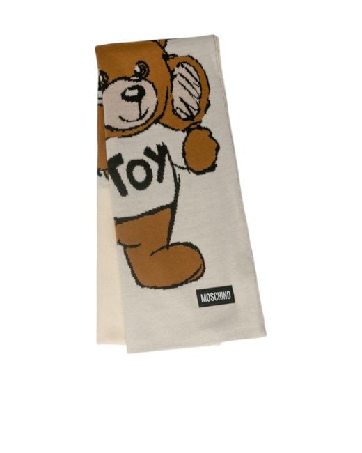 Moschino White Bear Scarf for men