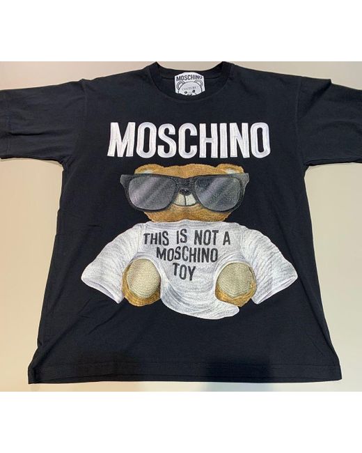 Moschino Black Teddy Bear Pattern Printed T-Shirt