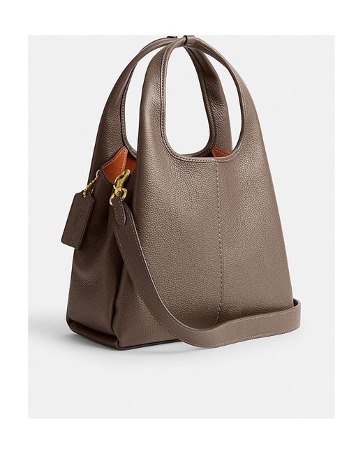 COACH Brown Lana Pebbled-Leather Tote Bag