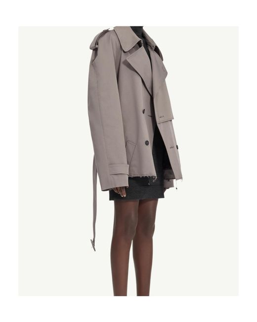 MM6 by Maison Margiela Brown Double-Breasted Belted Jacket