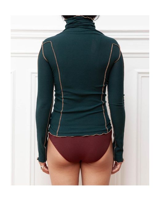 Baserange Blue Long-Sleeved Turtleneck Sweater