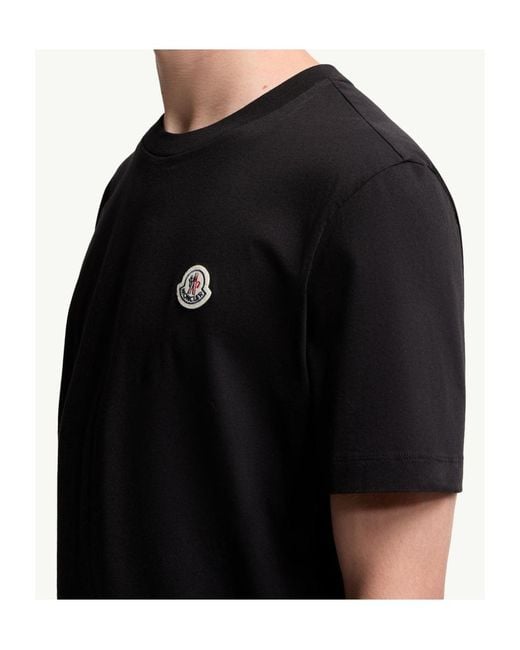 Moncler Black Logo Patch Three Pack Of T-Shirts for men