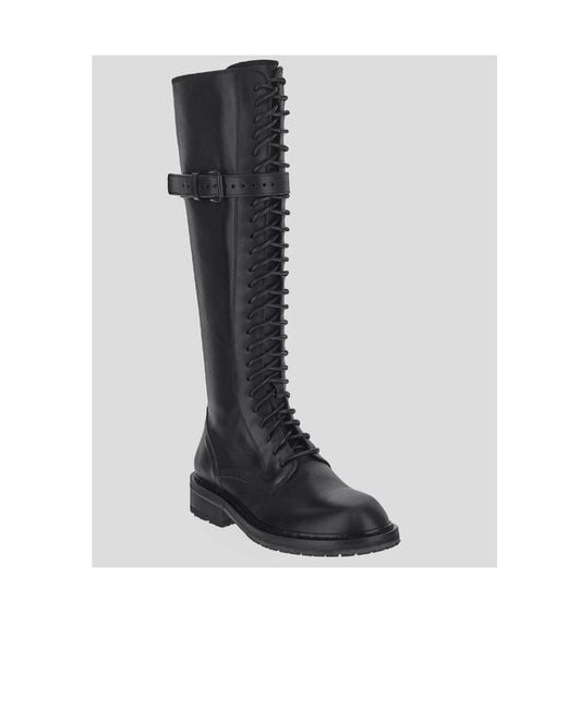 Ann Demeulemeester Black Rounded Toe Knee-High Boots