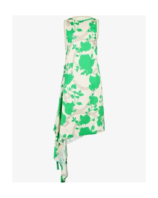 Fendi Green Flowing Sleeveless Midi Dress