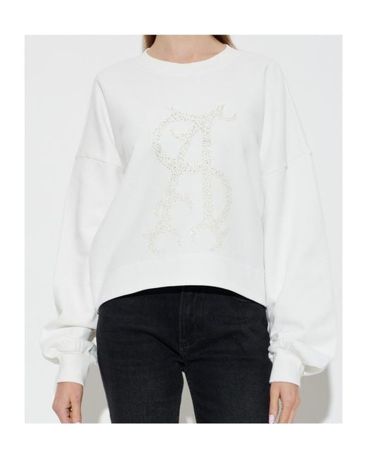 AllSaints White Crew Neck Long-Sleeved Sweatshirt