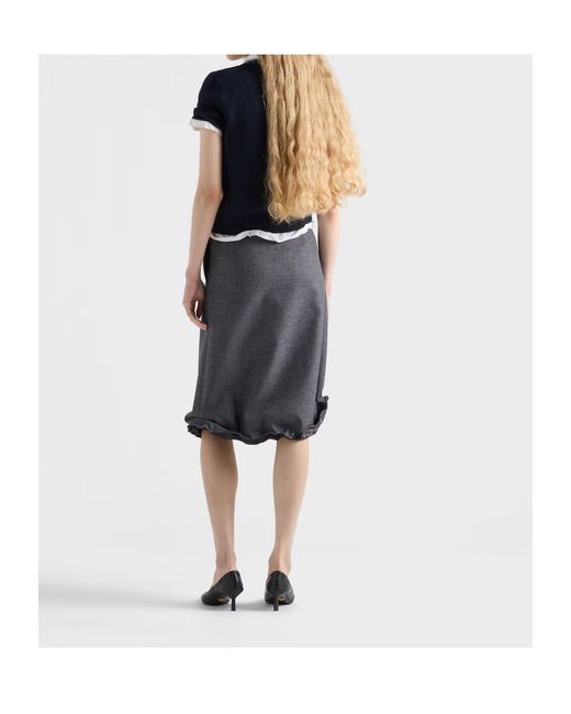 Prada Blue Embellished Short-Sleeved Jumper