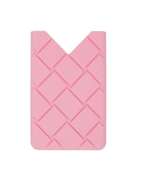 Bottega Veneta Pink Logo Pattern Embossed Detail Card Bag for men