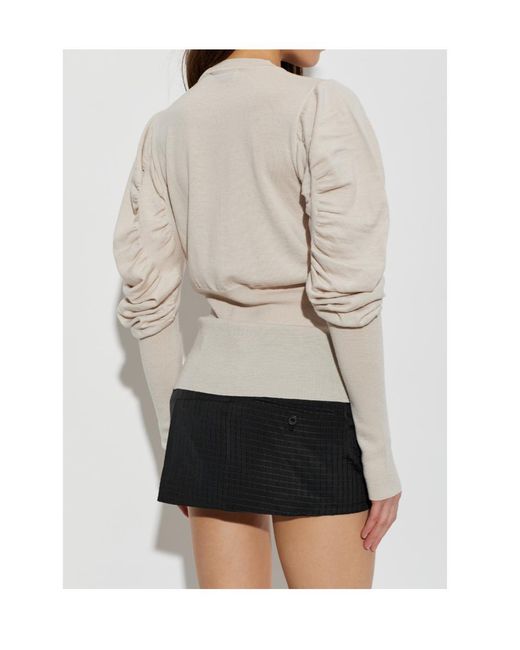 Vivienne Westwood White Eli Ruched-Sleeve Cardigan